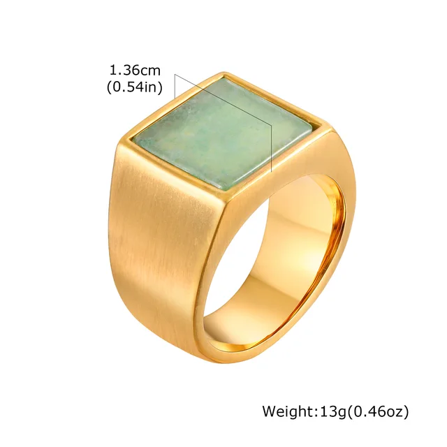 Bagues en pierre naturelle Vintage Punk Cool pour hommes, bagues chevalières géométriques en acier inoxydable, cadeau de bijoux de doigt ethnique rétro élégant