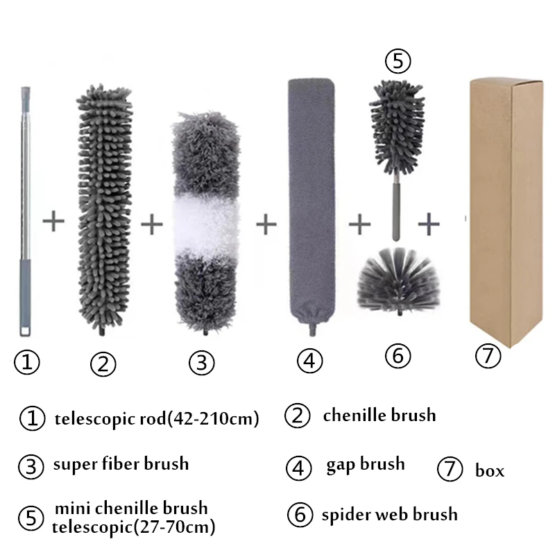 Telescopic Duster Brush Spider Web Dusting Household Cleaning Tool