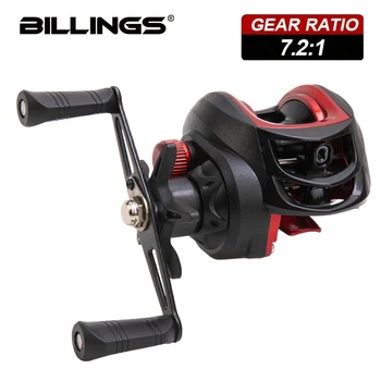 BILLINGS Mulinello da baitcasting serie BR, rapporto di trasmissione 7.2:1 18 + 1BB, trascinamento massimo 18LB, bobina poco profonda, mulinello da baitcasting, per acque salate d'acqua dolce