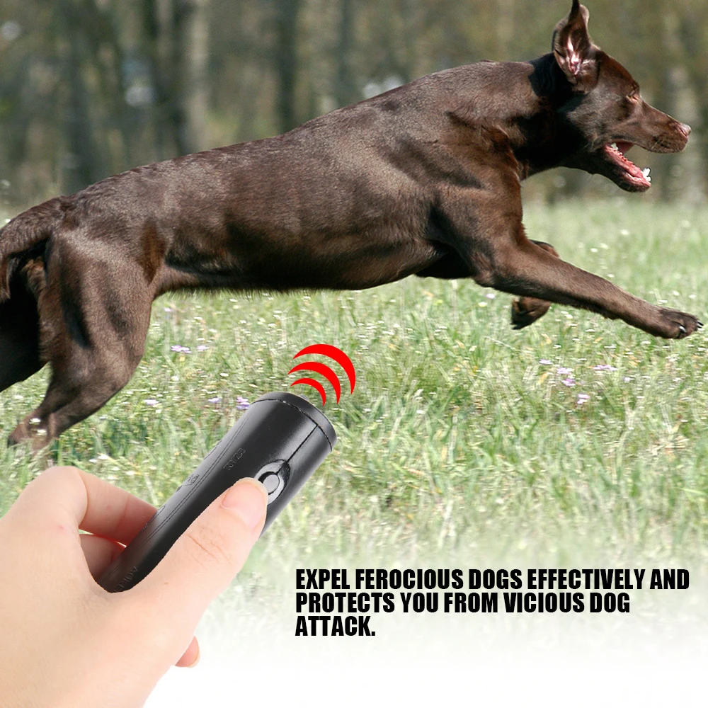 3 in 1 Anti Barking Stop Bark Device Portable Handheld Ultrasonic Pet Dog Repeller Control Training Device Trainer With LED