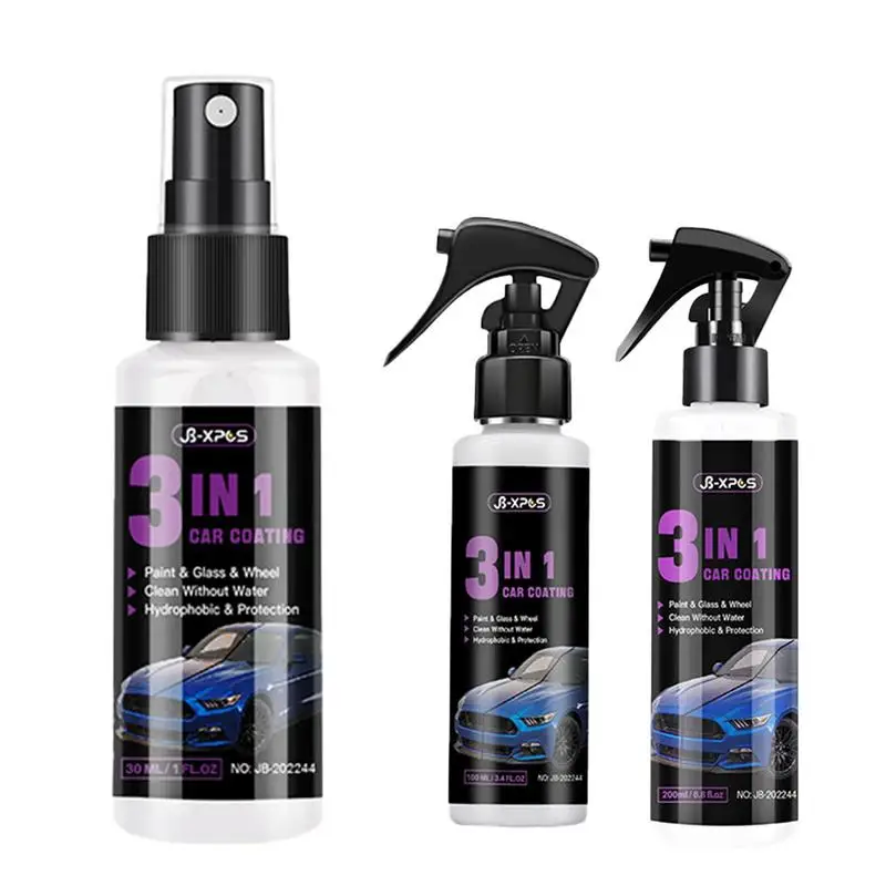 3-in-1 Car Coating Spray Top Coat Polish Car Wax Polish Spray Waterless  Wash Ceramic Car Polish Spray Paint Sealant Protection - AliExpress