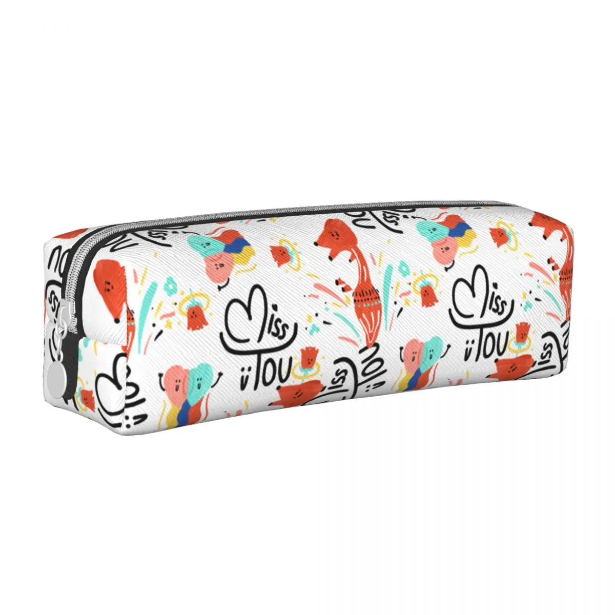 

Fox Children Graffiti Hand Painting Pencil Case Cute Pen Holder Bags for Student Large Storage Office Zipper Pencilcases