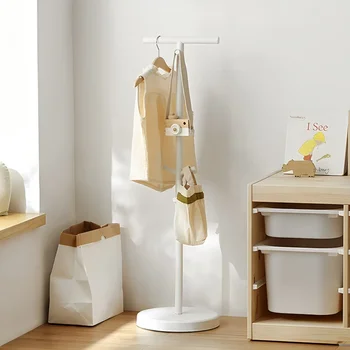 رف تخزين حقيبة الكتب بقضيب واحد ، رف معلق بجانب المكتب ، حامل أرضي ، رف ملابس للأطفال ، منظم معطف غرفة المعيشة - Image 3