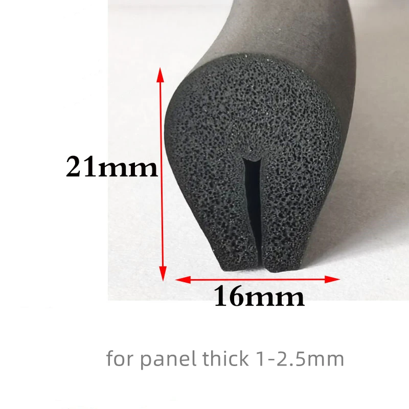 

EPDM Rubber Foam Sealing Sponge U Strip Glass Metal Car Wood Panel Edge Encloser Shield 21x16mm Black