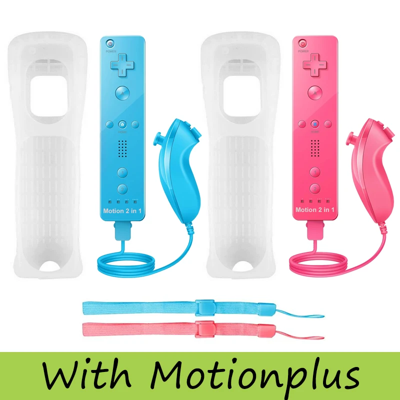 Wireless Gamepad Controller Set with Motion Plus and Silicone Case for Enhanced Gaming Experience