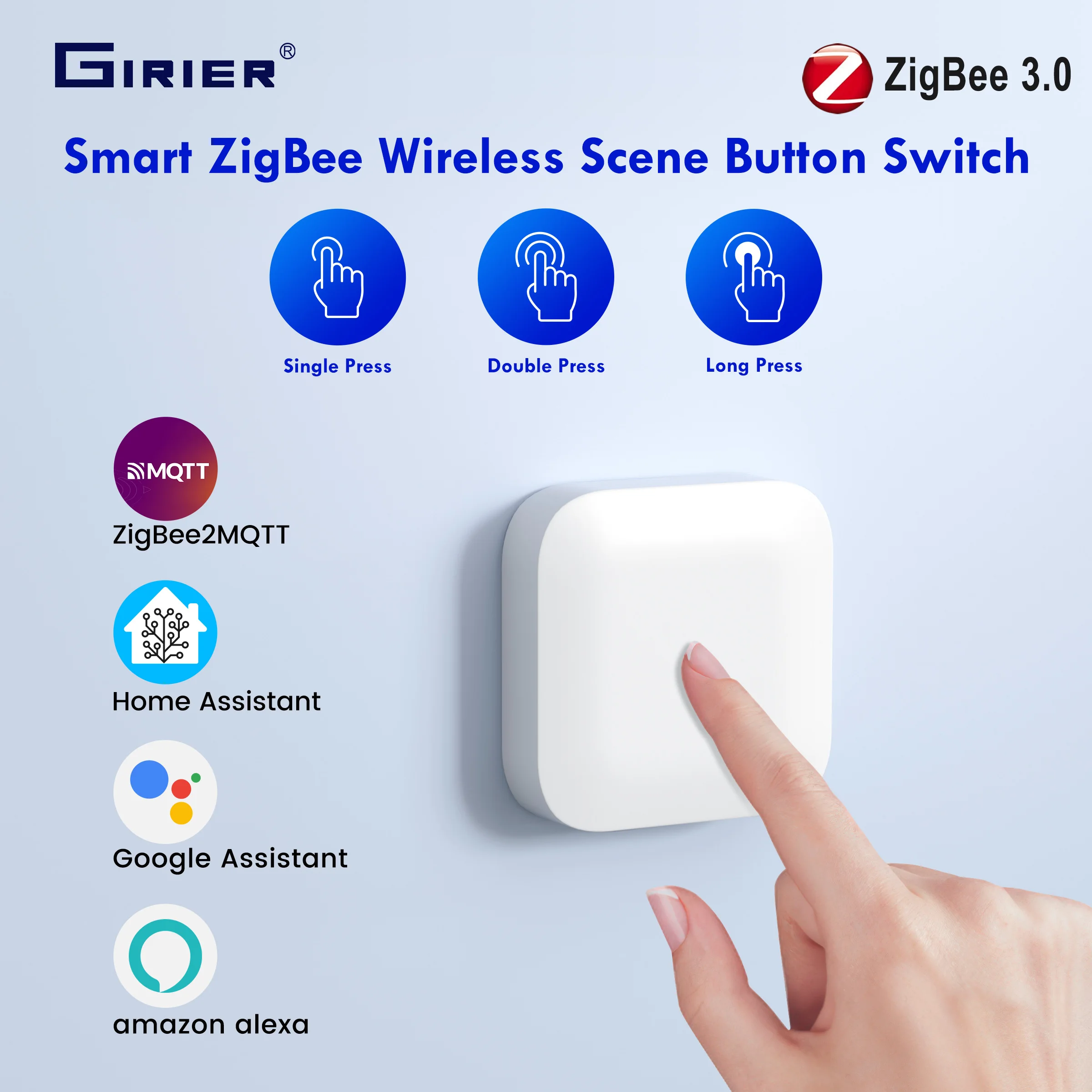 GIRIER ZigBee ฉากปุ่มสวิทช์สมาร์ทฉาก Controller สําหรับ Home Automation Multi-สถานการณ์การเชื่อมโยงสวิทช์ Works Home Assistant 1