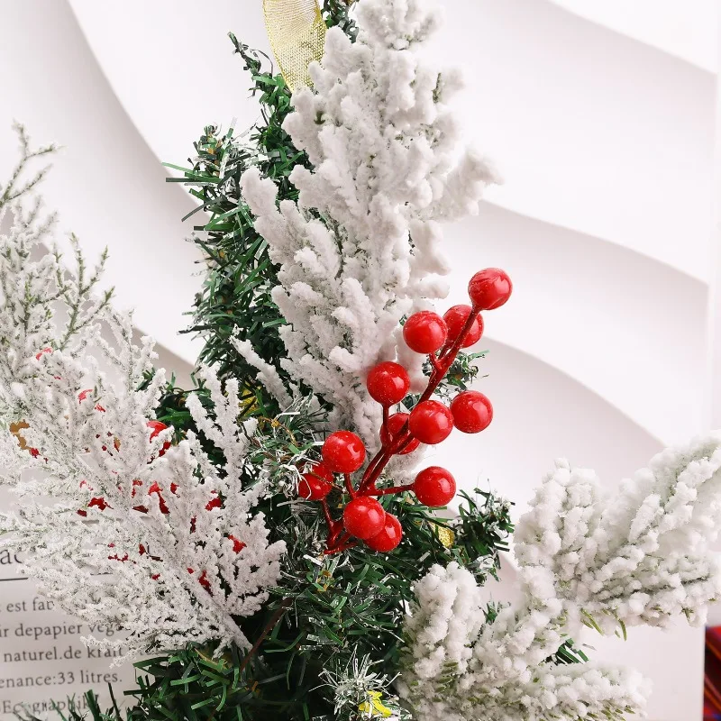 20/1Sets Sneeuwvlok Dennen Rode Hulst Bessen Tak DIY Kerstkrans Bloemstuk Combinatie Feest Thuis Tafeldecoratie_voghion.com