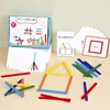 Wooden DIY Ice Cream Stick Puzzle Children's Rainbow Stick Thinking Puzzle Challenge Table Games Kids Montessori Educational Toy 2