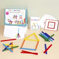 Wooden DIY Ice Cream Stick Puzzle Children's Rainbow Stick Thinking Puzzle Challenge Table Games Kids Montessori Educational Toy 2