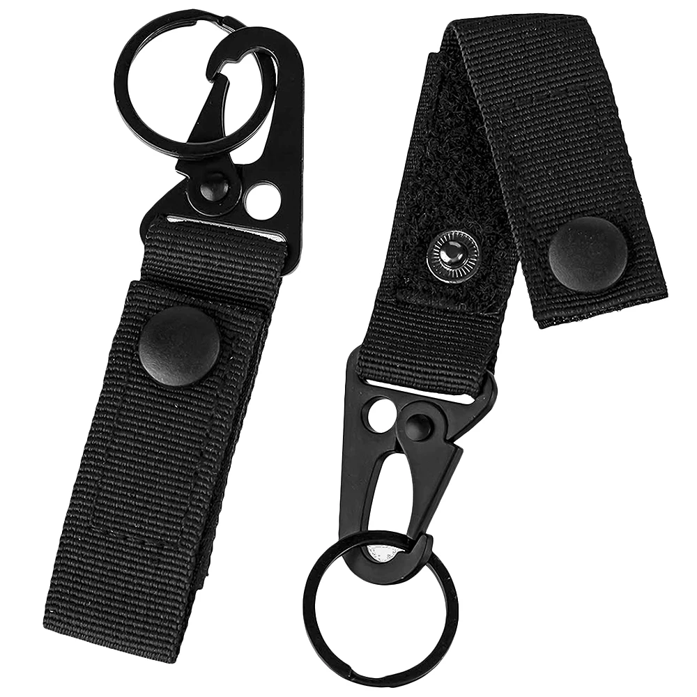

Tactical Keychain Molle Key Holder Nylon Molle Webbing Backpack Hanging Keychain Hook with Metal Snap Key Ring Holder
