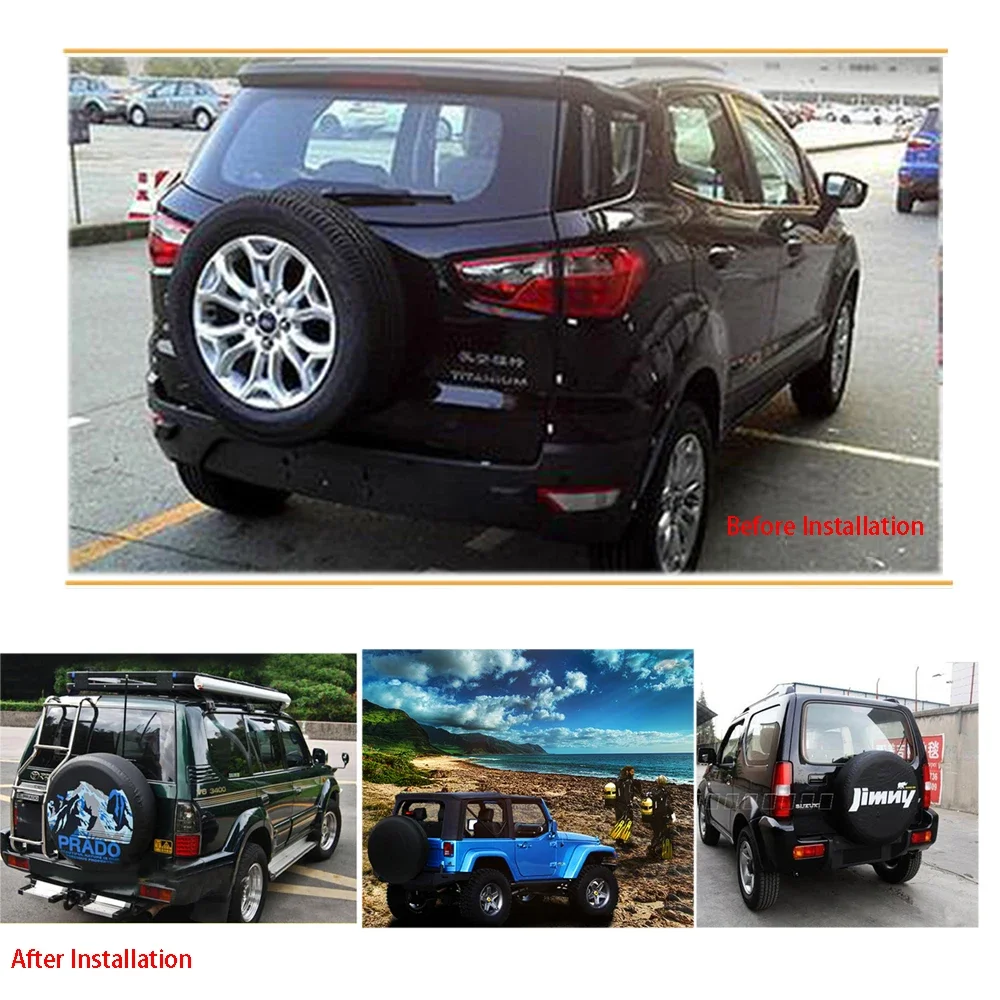 Car Spare Tire Cover Auto Tyre Case WORLD Wheel Tire Cover Universal Vehicle Wheel Protector Storage Bags