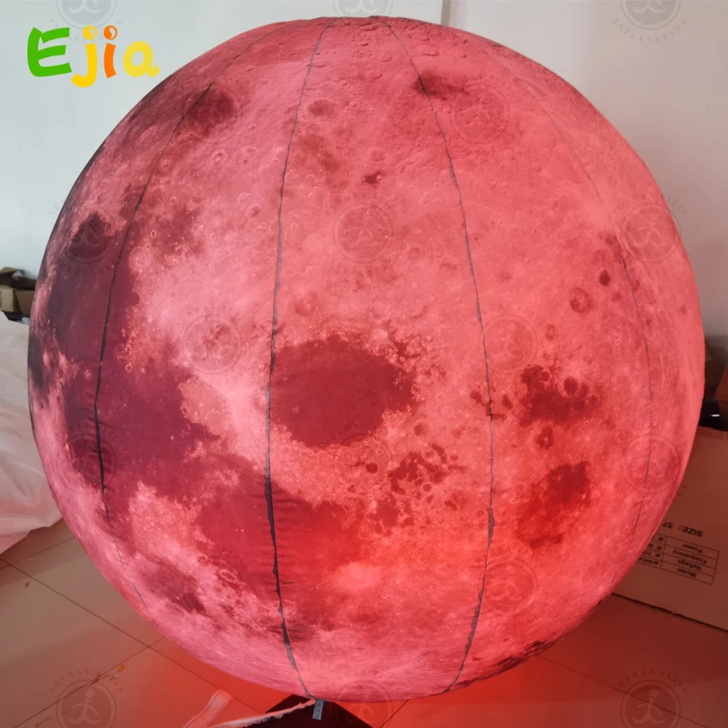 PVC Airtight  Giant LED Lighting Moon Balloon Inflatable Globe Planet Solar System Balloon For Decorations Advertising Hanging 5