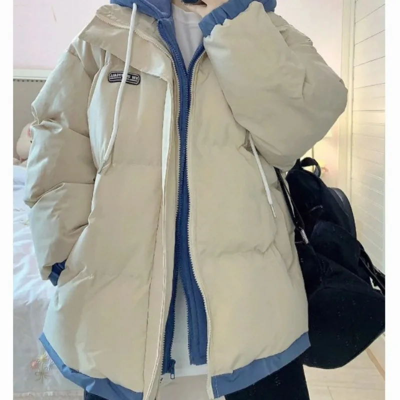 2023 New Women Down Cotton Coat Winter Bread Jacket Female Short Versatile Parkas Loose Thick Warm Outwear Hooded Overcoat autumn winter down parkas women loose casual short overcoat thick cotton padded coat female fashion hooded loose jacket