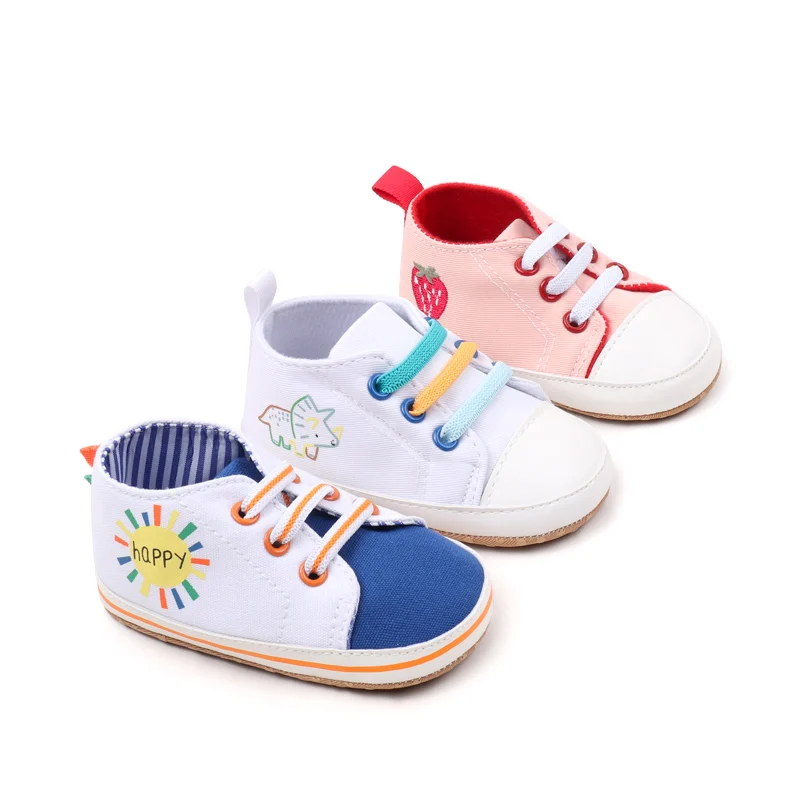 Hoting Selling Spring and Autumn Baby Boys and Girls Canvas TPR Anti Slip Cute Cartoon Printing High Quaity Soft Cotton BBW3227