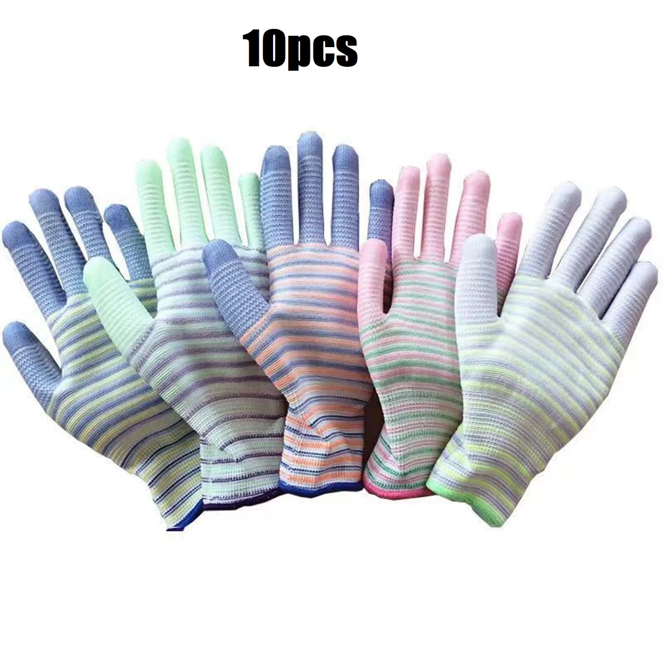 10PCS Zebra Stripe Gloves Horticultural Anti slip and Wear resistant Men's and Women's Work Labor Protection Gloves