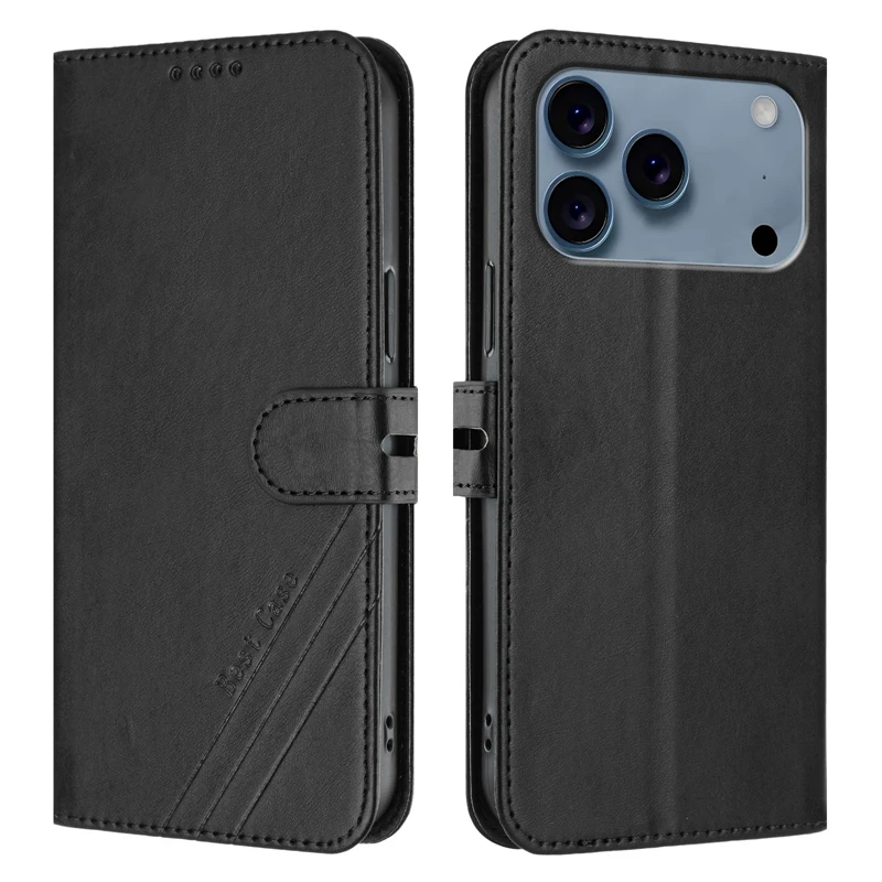 Leather Flip Wallet Case for iPhone - Magnetic Closure and Sleek Design