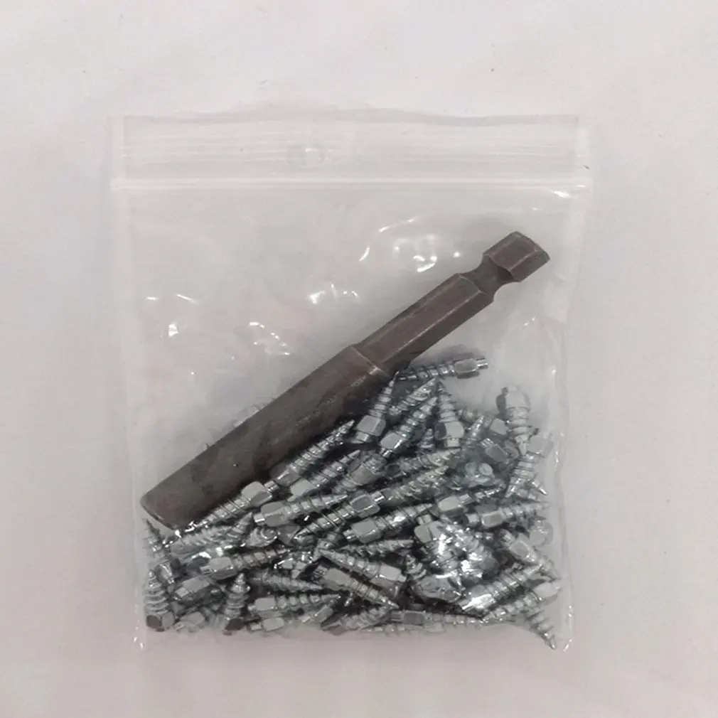 Wheel Tyre Studs 100Pcs 500Pcs 4*9mm/12mm Snow Screws Tire Studs Anti Skid Falling Spikes Wheel Tyres Winter Emergency for Car Motorcycle Bicycle