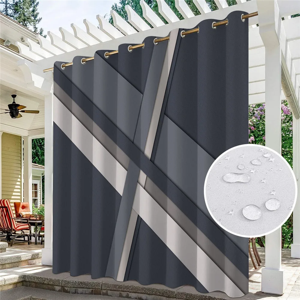 Outdoor Curtains Patio Stripes Waterproof Blackout Curtain Panels for Arbor  Porch Gazebo Foye Custom Window Roller Curtains - AliExpress, image size:1000x1000