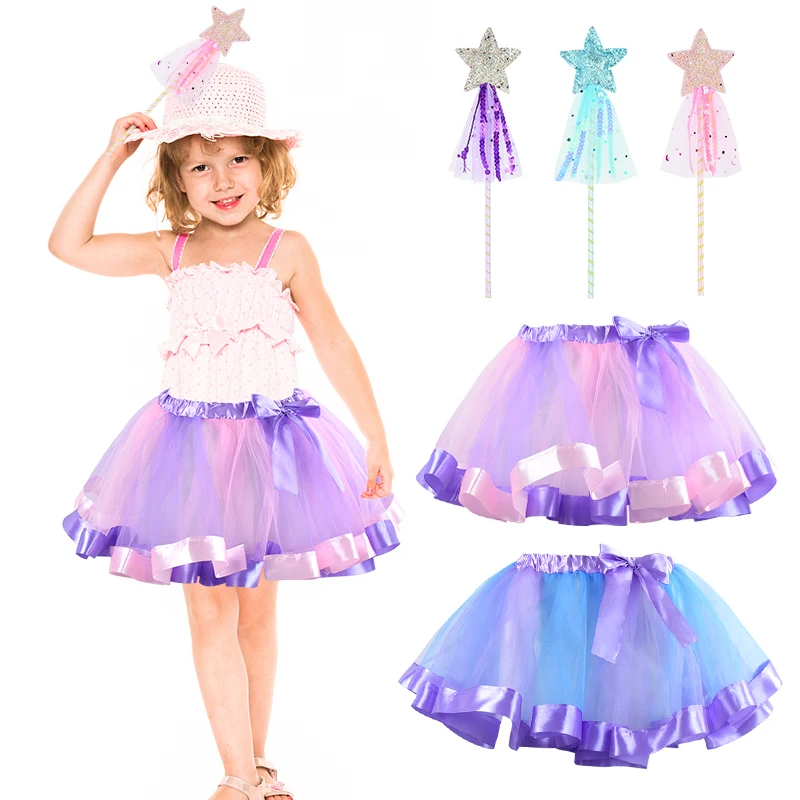 

Angel Star Fairy Stick Makeup Dance Skirt Suit Girl Gifts Performance Yarn Skirt Birthday Party Halloween Princess Cosplay Props