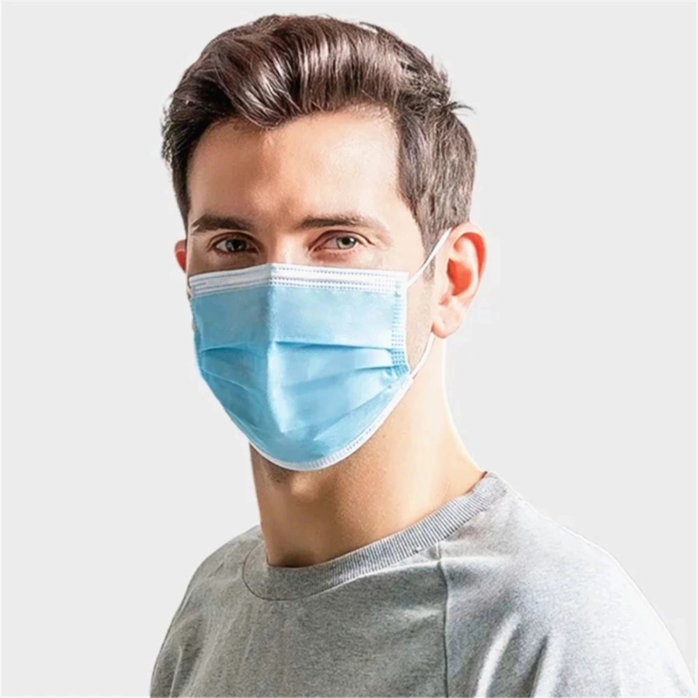 Black Mask face mask Disposable Mouth Masks Non Woven 3 Layer Filter Anti Dust Mask Face Breathable Protective Adult Masks 10-200pcs