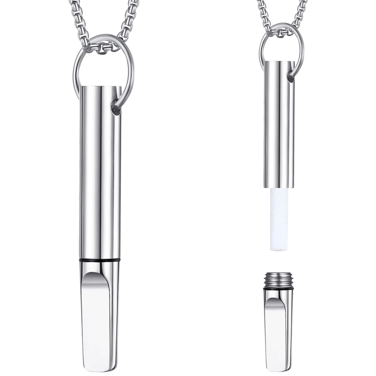 Stainless Steel Mindfulness Pendant for Breath Regulation and Anxiety Relief