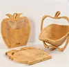 Foldable Fruit Basket Portable Bamboos Creative Snack Plate for Christmas Party Eco-Friendly Food Storage Organizer Kitchen Tool 1