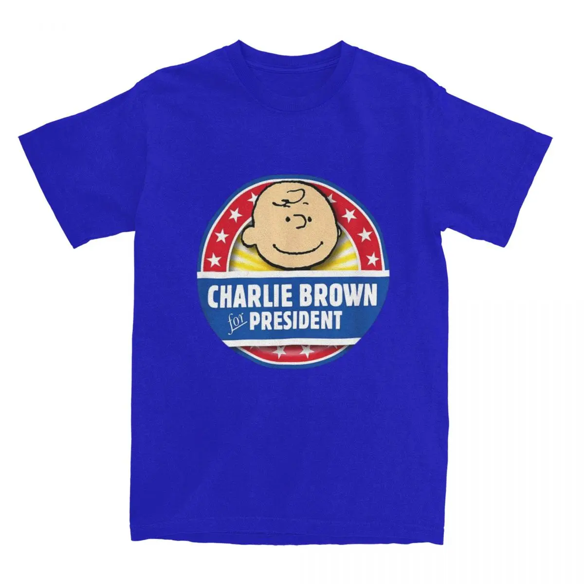 thumbnail image 1 of Camiseta de algodón para hombre y mujer con la frase Peanuts Charlie Brown For President Snoopy, camisetas de manga corta con cuello redondo, idea de regalo, 1 of 5