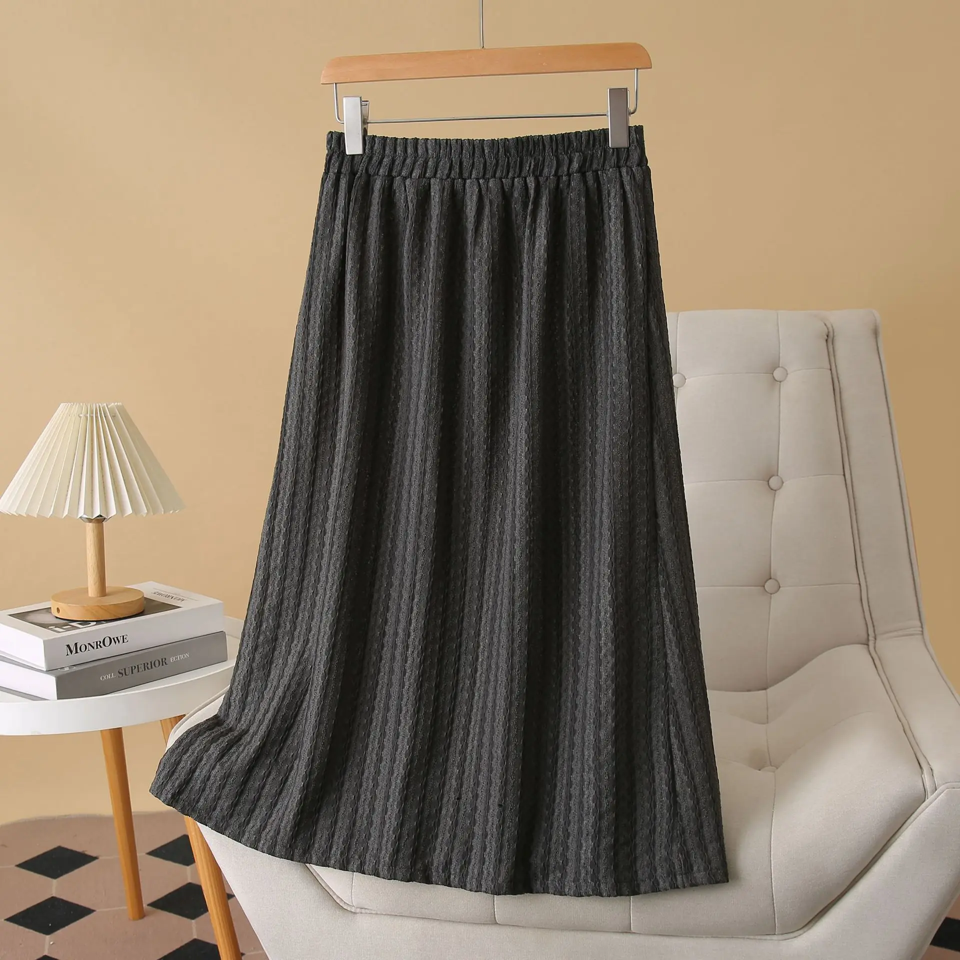 100KG Summer Long Skirt New Casual three-dimensional Patterned Plus Size Women's mid-length A-line Skirt 1653