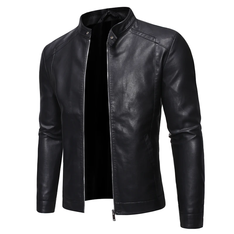 

Mens PU Leather Jacket Motorcycle Biker Men's Jackets 2023 Black Outdoor Outwear Coats 5XL Plus Szie men clothing