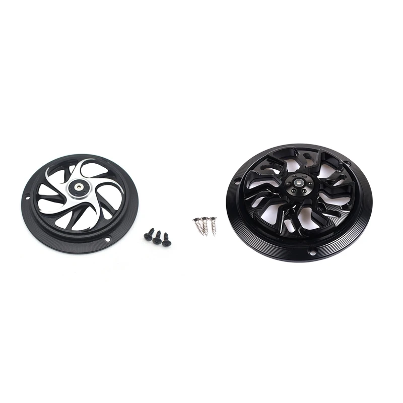 

2X Motorcycle Engine Cover Fan Protector Radiator Guard Accessories For Vespa Sprint 150 Primavera 150(Silver&Black)