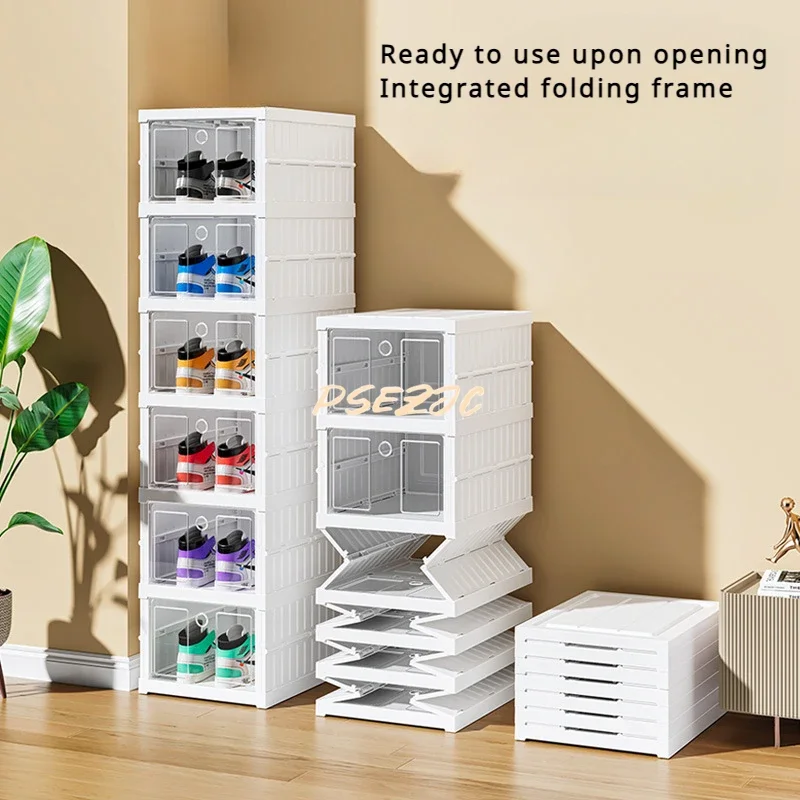 Household Multi-layer Shoe Storage Cabinet Dustproof Shoe Box Simple Plastic Transparent Foldable Cabinet shoe rack,fabric shoe cabinet,shoe storage box
