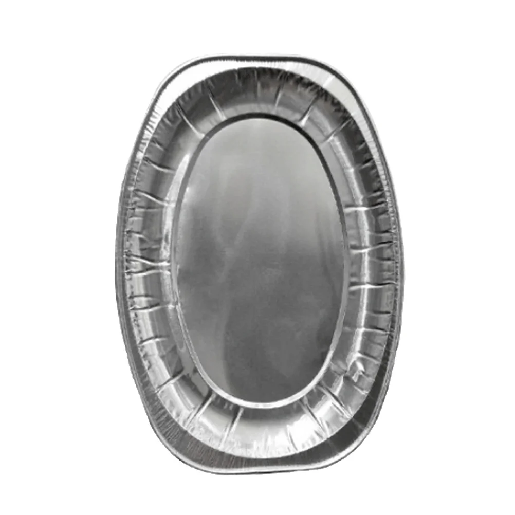 

Disposable Oval Serving Plates Aluminium Foil Tray Serving Dishes Tableware for Catering BBQ Banquet Party