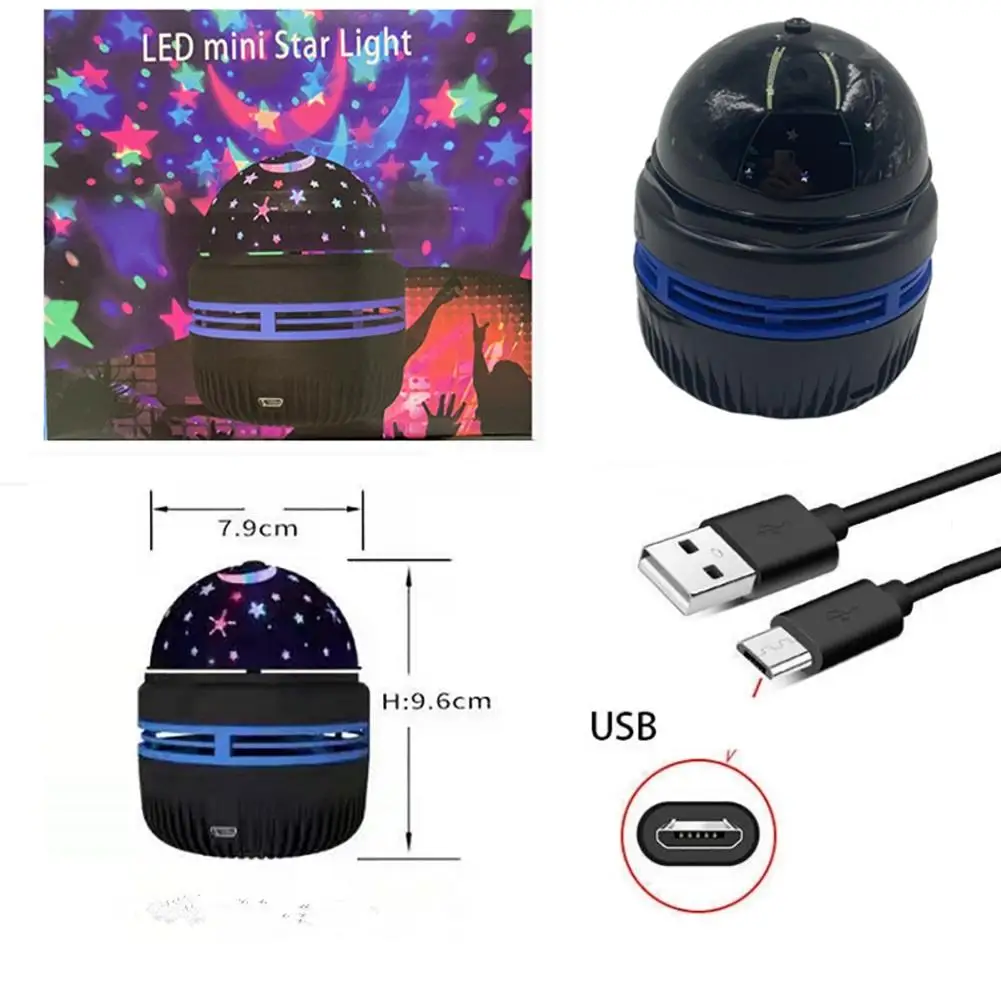 Novelty USB Charging RGB Projector Lamp Automatically Rotating Led Night Light For Home Children Bedroom Decoration Magic Lights star night light