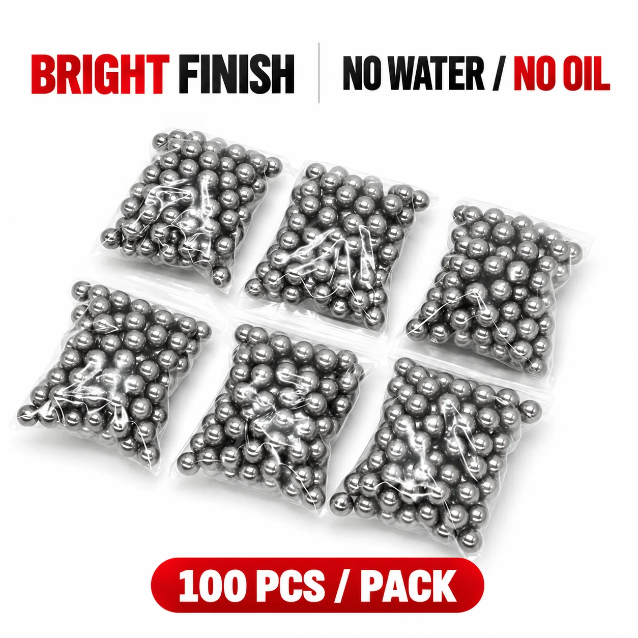 Premium 8mm Shiny Steel Slingshot Balls - Pack of 100 Sturdy Iron Projectiles