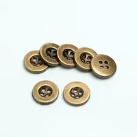 50pcs 13mm Antique Brass Plated Round 4 Holes Plastic Buttons DIY Handmade Crafts Sewing Accessories 1
