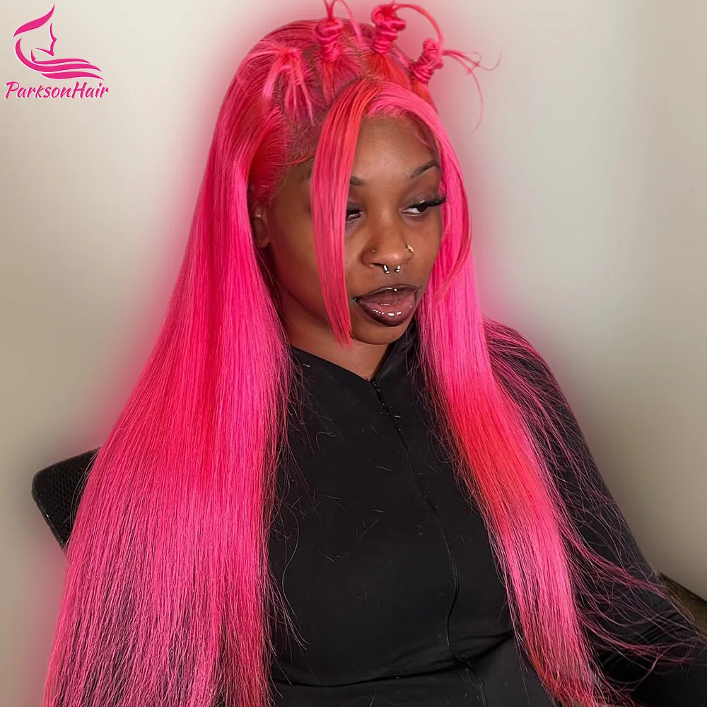 

30Inch Pink 13x6 HD Lace Frontal Wig Human Hair Bone Straight Blonde 613 Colored 13x4 Transparent Lace Front Wig For Black Women