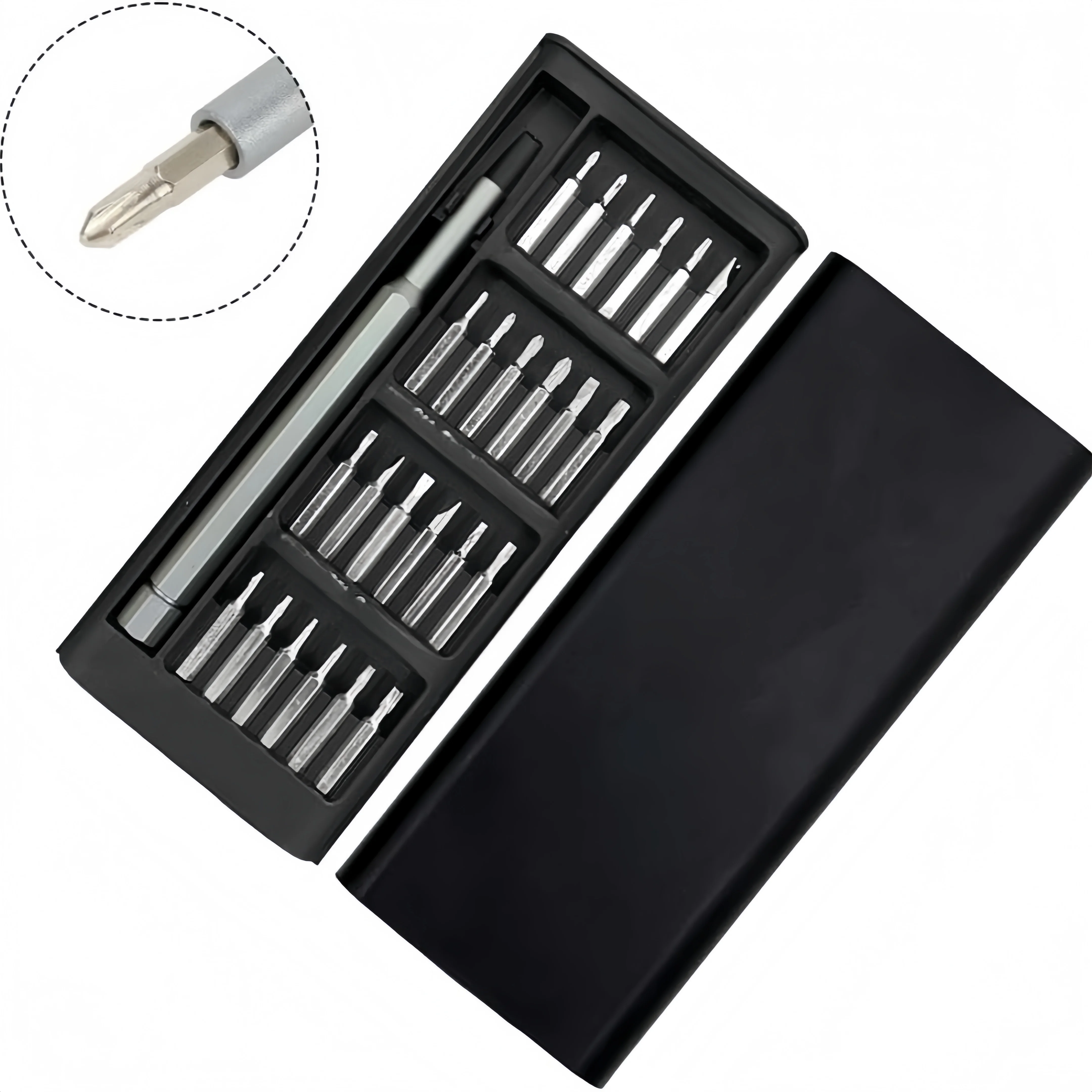 24 in 1 정밀 미니 스크루드라이버 세트 자석식 다기능 휴대용 수리 도구 키트 (휴대폰, 노트북, 시계, 게임, 드론용)