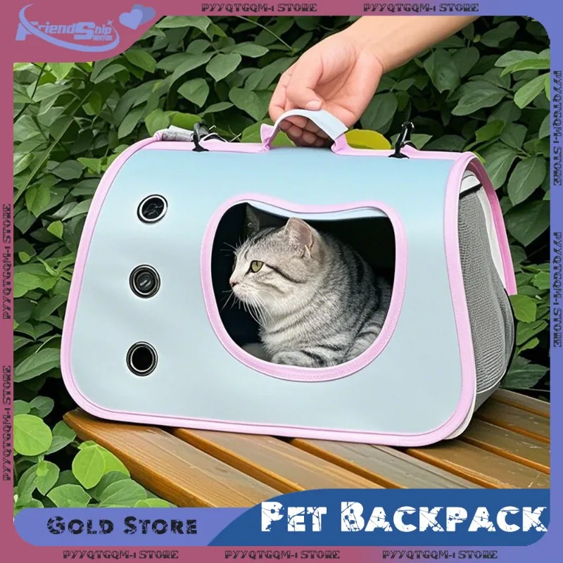 Portable Cat Carrier Bag 360&deg; Mesh Ventilated Collapsible Handheld Tote For Small Cats Car Travel Spring Pet Outing Pet Backpack