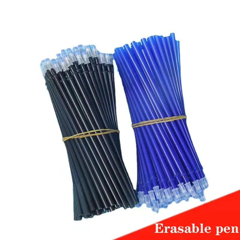 60Pcs/Set Writing 0.5mm Erasable Pen Refills Needle Rod Blue Ink Washable Handle For School Stationery Office Gel