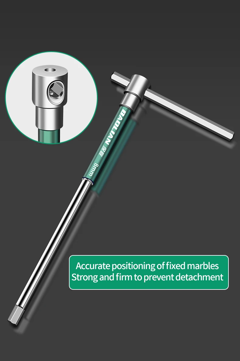 Erweiterter T-Steckschlüssel, Torx-Schraubendreher, T-Typ, Innensechskantschlüssel, Chrom-Schraubenschlüssel, Handwerkzeug, 2,5/3/4/5/6/8/10 mm Größen – Detail 7