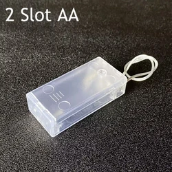 Dual - Slot AA Battery Holder with Cover and On/Off Switch (2Slot - Clear - AA)
