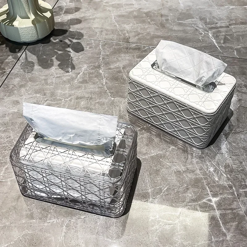 Rattan Pattern Tissue Box Living Room Desktop Tissue Car Toilet tissue box tissue dispenser napkin holder