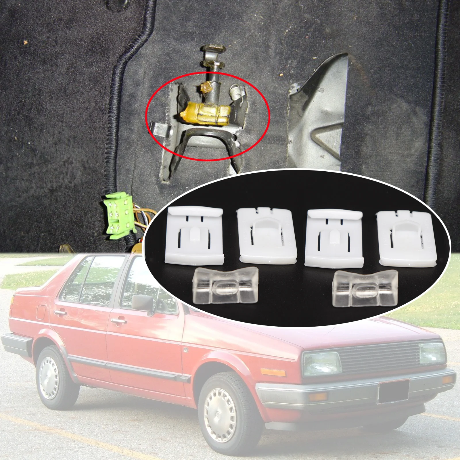 6/12Pc Per Vw Jetta 2 (16,1G) Mk1 Fox Seat Fastener Rail Runner Clip Slider Guide Piece Kit Di Sostituzione 1980 1981 1982 - 1990