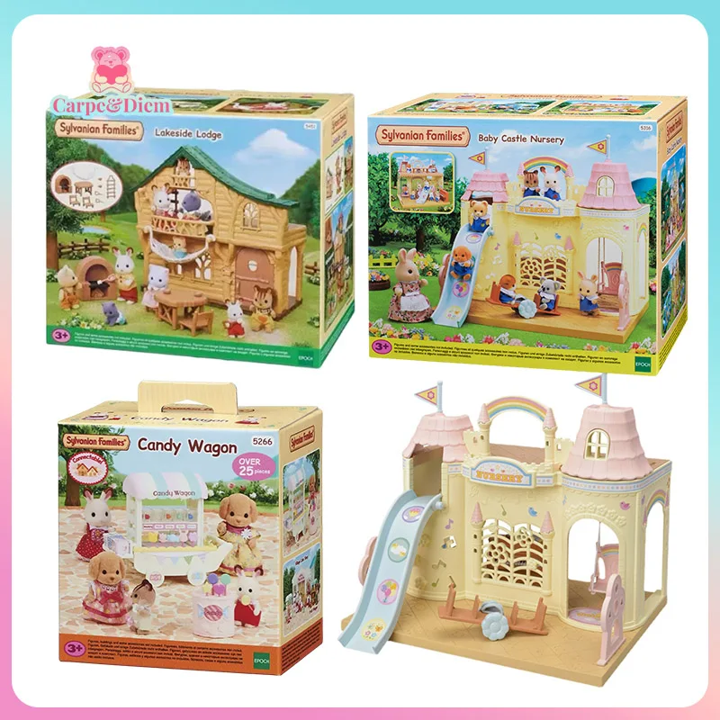 Sylvanian Family House Dessert Car Series Ternarine Sylvanian Families Dolls Room Ornament Play House Birthday Gift