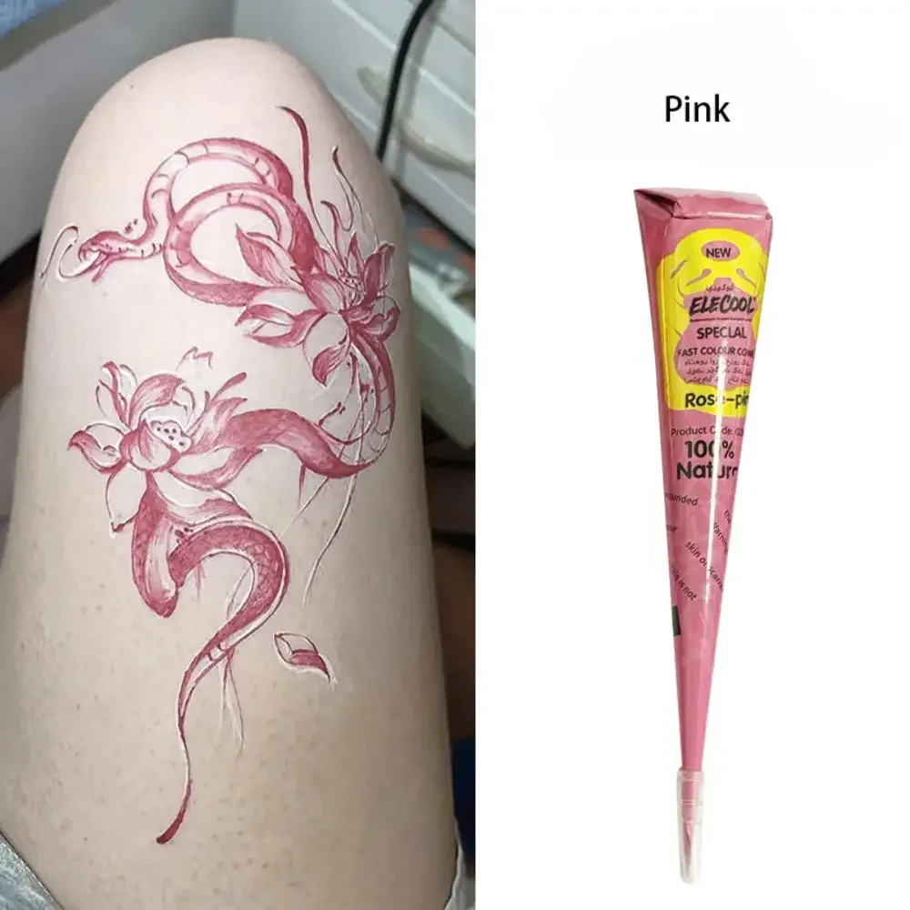 Organic Brown Henna Tattoo Cream for Easy Application and Quick Cleanup - Perfect for Temporary Tattoos and Special Events