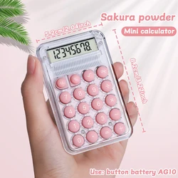 Portable Kawaii Design Mini Calculator with Transparent Case (Pink)