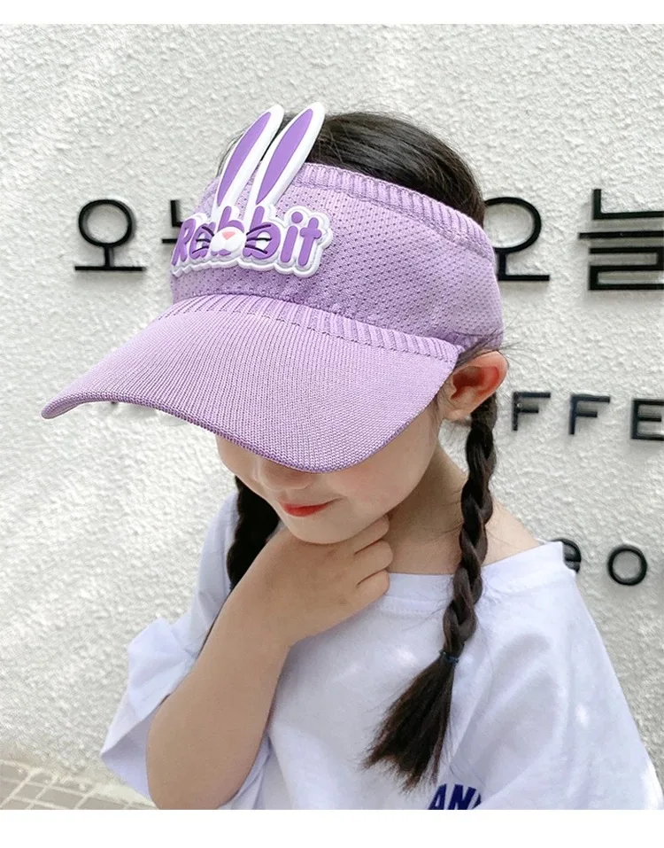 2023 New Sun Children Visors Cute Rabbit Wings Bunny Summer Hat for Kids Boys Girls Hats 3-12years Old_voghion.com