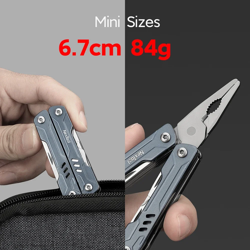 NexTool 미니 세일러 11 in 1 멀티 도구, 야외 접이식 플라이어, 포켓 나이프 도구, 와이어 커터, EDC 카드 핀 스크루 드라이버 가위