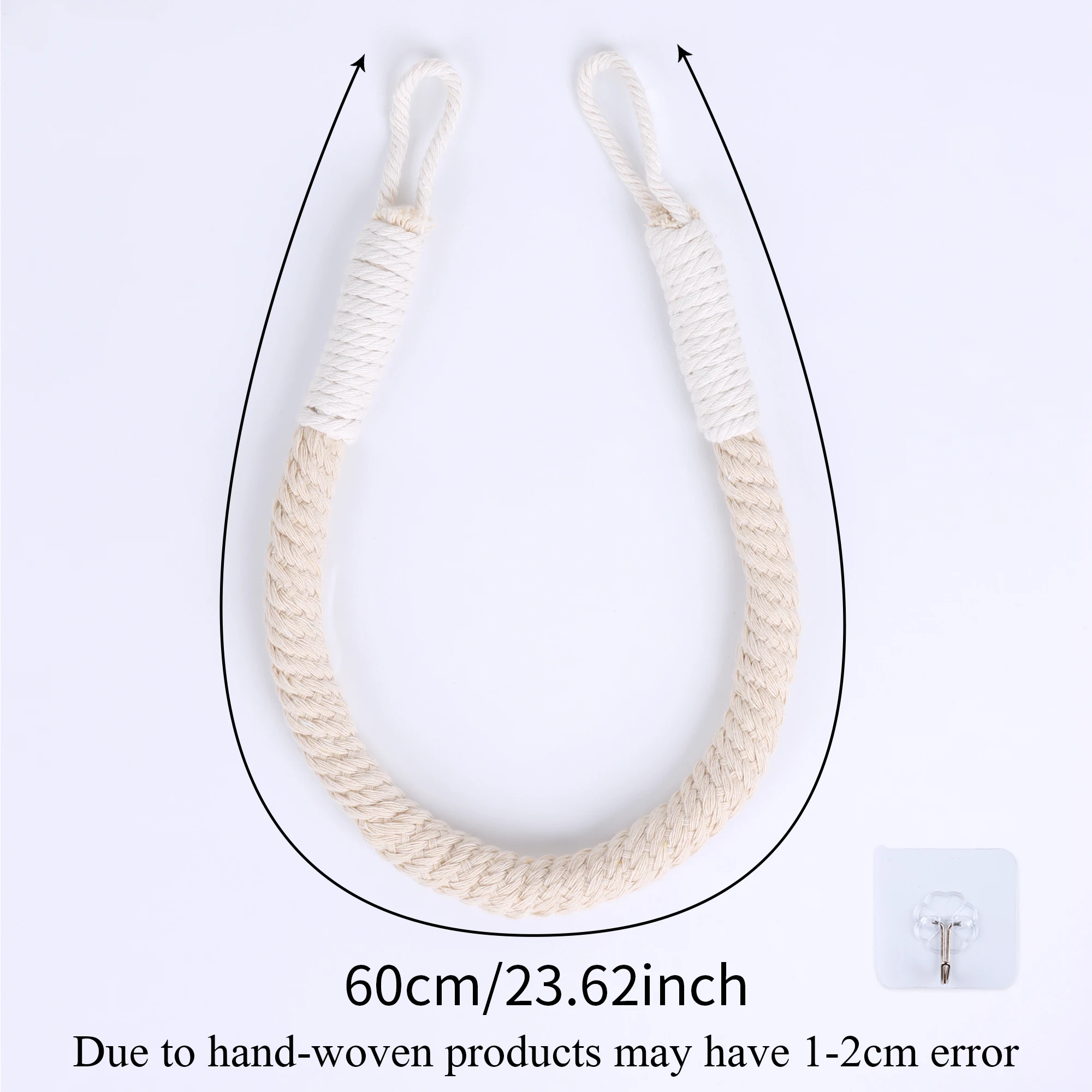 Nail-free Hemp Rope Tissue Holder Wall Hanging Cotton Hemp Bathroom Storage