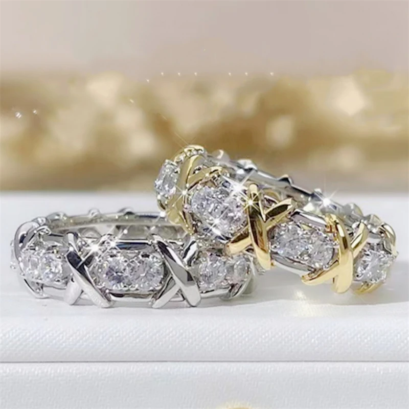 Original 925 Sterling Silver Rings White&Purple&pink AAA Zircon CZ Jewelry Gold Color Wedding Ring For Women silver ring wedding rings silver rings
